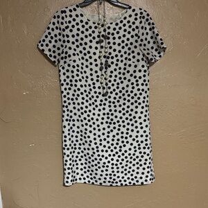 J. Crew Black and White Polka Dot Mini Dress